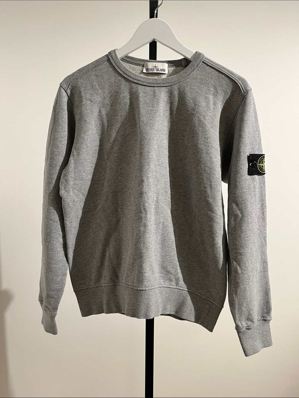 Stone Island Compass-badge Cotton Sweatshirt Grey Crewneck Size S - Picture 2 of 9